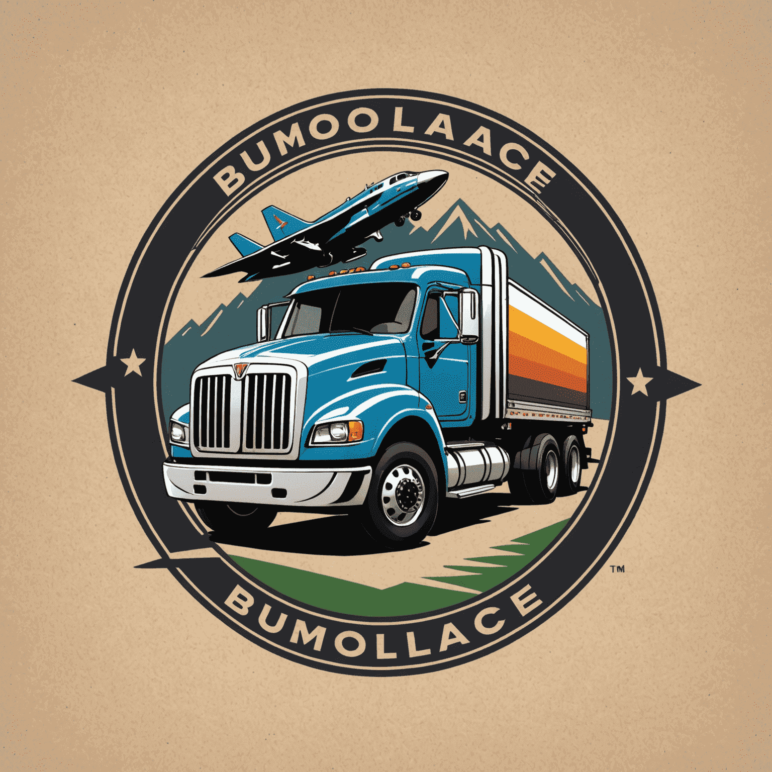BumoLacer logo featuring a stylized truck or airplane symbolizing fast and reliable delivery