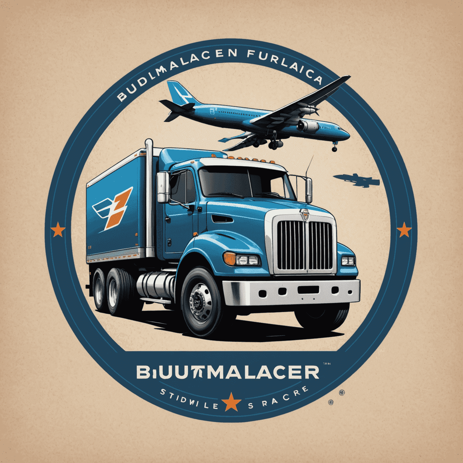 BumoLacer logo featuring a stylized truck or airplane symbolizing fast and reliable delivery