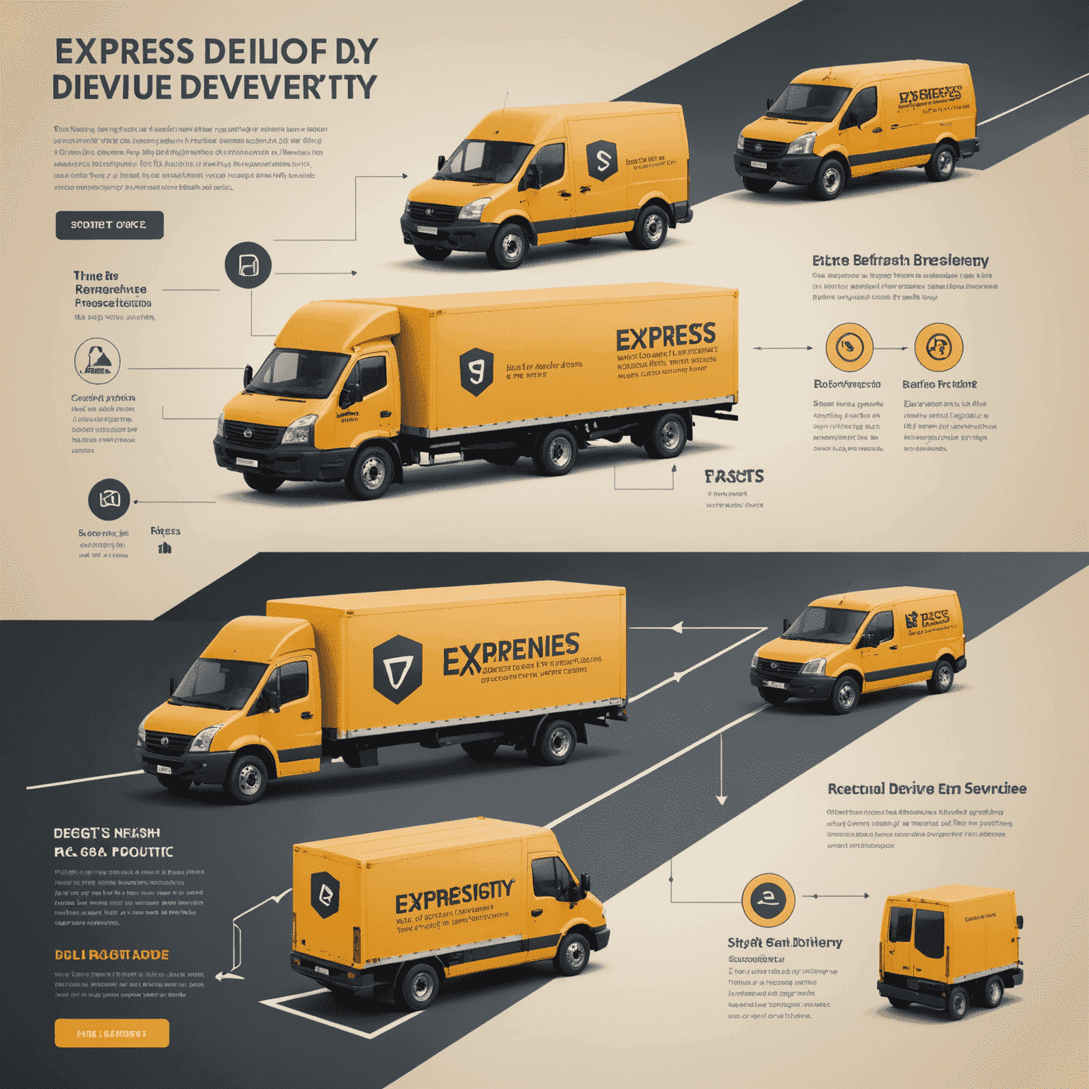 Infographic showing the step-by-step express delivery process, from pickup to final delivery